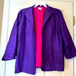 Chico's Purple Blazer with Pink Lining